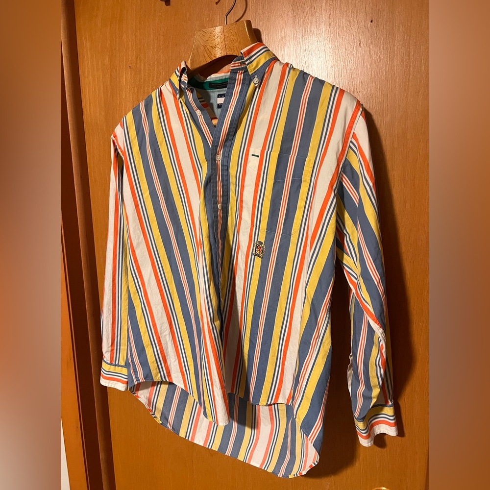 VINTAGE 90’s Tommy Hilfiger Striped Dress Shirt Size M